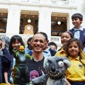 Andy Griffiths in the State Library's Dome for the Children's Book Festival.