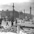 Rubble remains after shelling of Abbey Street and Sackville Street (O’Connell Street), Keogh Brothers, 1916, courtesy National Library of Ireland