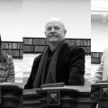The authors shortlisted for the 2017 Miles Franklin Literary Award. R to L: Ryan O'Neill, Emily Maguire, Philip Salom, Mark O'Flynn, Josephine Wilson.