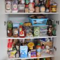 Disorganised, but stocked pantry, 28 April 2020 by Elizabeth Spiteri, MS16313/1/1. 
A photographic response to the first prompt asking about fridge and pantry supplies.
