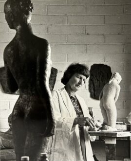 Photographic portrait by Richard Beck of Ailsa O’Connor (1921-1980), political activist, painter, sculptor, author and teacher.